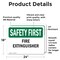 Signmission Fire Extinguisher OSHA Safety First Sign, Vinyl Decal, 24in W x 18in L, 2PK OS-2PACK-SF-D-1824-L-10618 - alternate 3